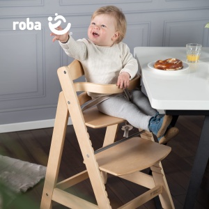 Scaun inalt pentru copii roba Sit Up III din lemn natur reglabil pana la 50 kg - Img 5