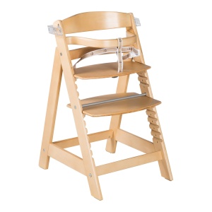 Scaun inalt pentru scara roba 'Sit Up Click & Fun', scaun inalt cu scandura si suport detasabil, inchidere inovatoare cu clic, creste odata cu copilul de la scaun inalt pentru bebelusi la scaun pentru tineret, lemn, natural - Img 2