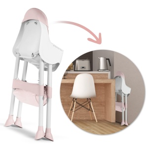 Scaun inalt Ricokids Scaun inalt pentru copii pentru copii 3 in 1 de la 6 luni Scaun de sufragerie cu centura de siguranta Cadru pliabil usor de intretinut reglabil pe inaltime Crestere cu copil Cos detasabil Roz - Img 9