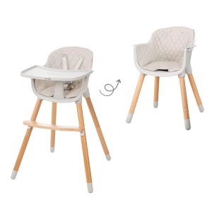 Scaun inalt si scaun pentru copii roba StyleUp Wood, gri, 2in1
