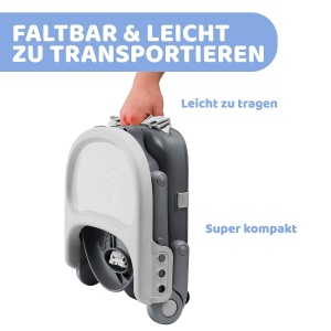 Scaun pentru copii Chicco Pocket Snack, 6-36 luni, 15 kg, gri inchis, portabil si ajustabil - Img 2