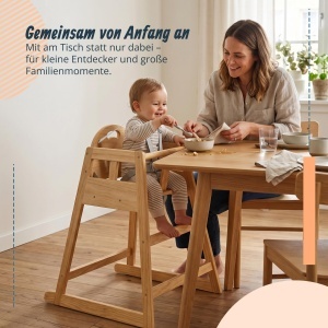 Scaun pentru copii Relaxdays din lemn, cu centura 5 puncte, 76 x 48 x 49,5 cm - Img 2