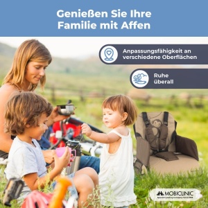 Scaun portabil pentru copii Mobiclinic Kids Monkey pliabil 5 puncte de siguranta culoare beige - Img 5