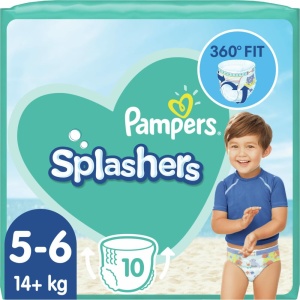 Scutece de inot Pampers Splashers Baby Shark, 10 buc, 5-6 ani, 14 kg - Img 9