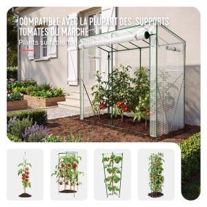 Serra pentru legume VOUNOT 200x77x170 cm, cu 2 feronerie, PE 135gm, alba - Img 7
