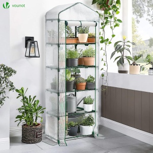 Serra VOUNOT, 5 Etaje, 69x49x193cm, Alb, pentru Gradina si Balcon - Img 7