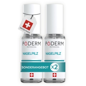 Serum Tratament Unghii Poderm - 2 Flacoane, 100 Natural cu Vitamina E si Lamaie