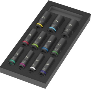 Set 11 Piese Chei Cu Impact Wera 05150115001, Inaltime Mare, Culoare Bicromatica