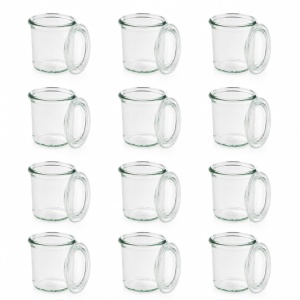 Set 12 Borcane APS 140 ml cu Capac, Transparent, 6 cm, H 7 cm