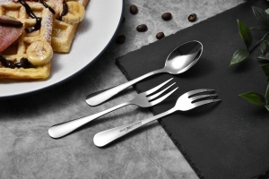 Set 12 Piese Tacamuri BERGNER Munchen - 6 Gabeln 6 Loffel, Inox, Spalare Automata - Img 2