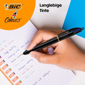 Set 12 Stilouri BIC 4 Culori Pro, Negru, Reumplibile, Ideal pentru Birou si Scoala - Img 4