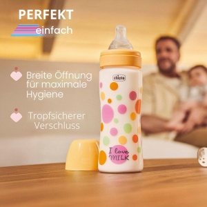 Set 2 Biberoane Anti-Colic Chicco, 330ml, Ergonomice, Diverse Culori - Img 5