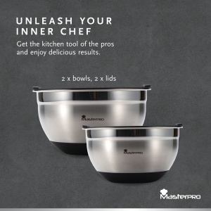 Set 2 Boluri de Amestec Bergner Q3045, Inox, cu Capac, 20cm si 24cm - Img 2