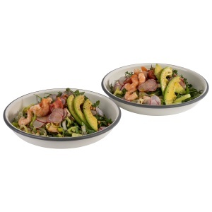 Set 2 Farfurii Adanci APS 98670, 22 cm, Emailliate, Crem cu Margina Gri - Img 4