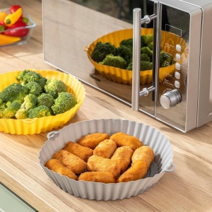 Set 2 forme din silicon InnovaGoods pentru friteuze cu aer cald antiaderente reutilizabile gri - Img 6
