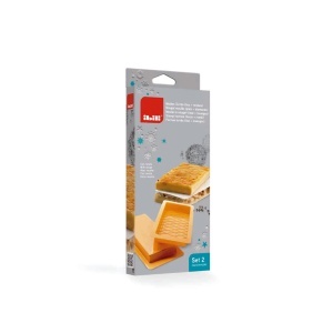 Set 2 Moldes Turron Liso si Rombo IBILI, Plastic, Culoare Orange - Img 3