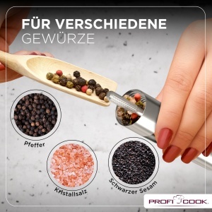 Set 2 Muli de Sare si Piper ProfiCook, Inox, 30 ml, Manual - Img 3