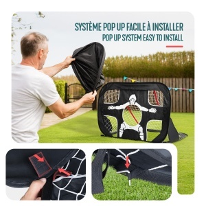 Set 2 Porti de Fotbal VOUNOT 120x80 cm, 2-in-1 cu Sac de Transport - Img 4