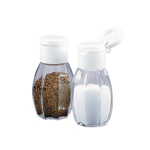 Set 2 recipiente pentru sare si piper Fackelmann, sticla, 40 ml, 8 cm, alb