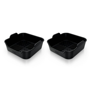 Set 2 Silikonschale pentru Friteuza cu Aer Cald Ninja SL300, Hitzebestendig 240C, Negru