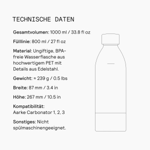 Set 2 sticle PET Aarke Carbonator 3 BPA-free 1000ml - Img 8