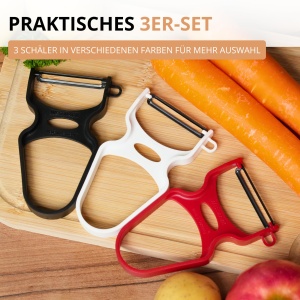 Set 3 Curatitoare pentru Legume si Fructe Westmark, U-Tip, Culoare RosuNegru - Img 3