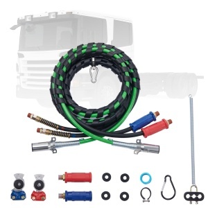 Set 3-in-1 VEVOR 12FT Sistem Aer si Electric pentru Camioane Compatibil SAE-J560 7 Fire de Cupru
