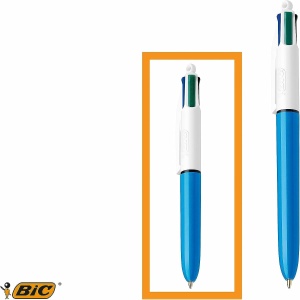 Set 3 Stilouri BIC 4 Culori Mini, 12 cm, Culoare Albastru, Rosu, Verde, Negru - Img 2