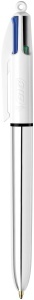 Set 3 Stilouri BIC 4 Culori Shine, Culoare Metallic, Refillabile - Img 2
