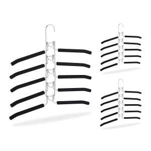 Set 3 Umerase Relaxdays, 5 in 1, Rutschfest, Metal, ArgintiuNegru