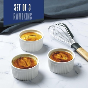 Set 3 Vase Ceramice Lacor 61239, 130 ml, Alb, Rezistente la Temperaturi - Img 5