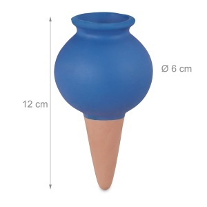 Set 4 Dispozitive de Udat Relaxdays, Ceramica, Albastru, 12 x 6 x 6 cm - Img 4