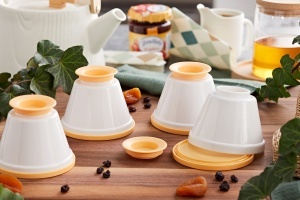 Set 4 forme Panna Cotta Tescoma cu capac, 150ml, plastic durabil - Img 5