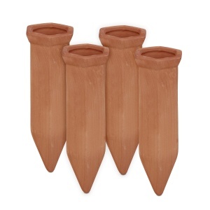 Set 4 Ghiuvete de Ceramica pentru Udat Plante, Relaxdays, Terracotta, 14x4,5 cm