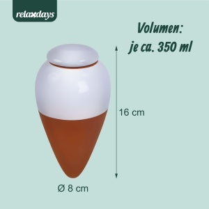 Set 4 Ghiuvete pentru Udare Relaxdays, 350 ml, Ceramica, TerracottaAlb - Img 4