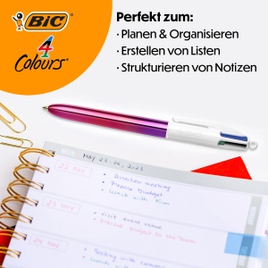 Set 5 Pixuri BIC 4 Culori Gradient, Reumplibile, Design Metallic - Img 4