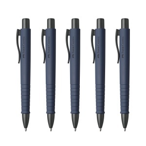 Set 5 Pixuri Faber-Castell Poly Ball Urban Blue, Ergonomice, Cu Cerneala Documente