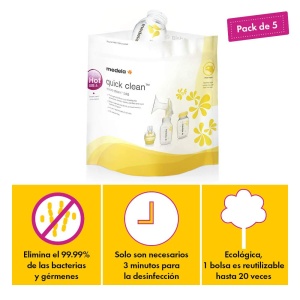 Set 5 Pungi Microonde Medela Quick Clean pentru Dezinfectie - Img 2