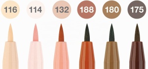 Set 6 Markere Faber-Castell Pitt Artist Pen Brush, Culoare Vibranta, Puncte Fine - Img 2