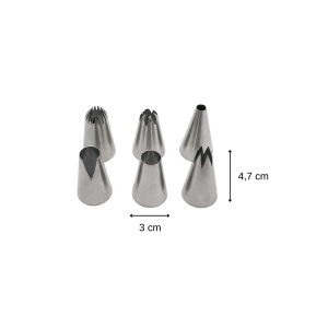 Set 6 Tui Zenker 44894 din Otel Inoxidabil pentru Decorarea Torturilor si Cupcakes - Img 2