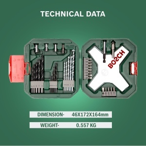 Set accesorii Bosch X-Line, 34 piese, pentru lemn, metal si zidarie, cu valiza organizatoare - Img 4