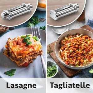 Set accesorii pentru paste Bosch MUZ9PP1, compatibil cu robot de bucatarie OptiMUM, otel inoxidabil, pentru lasagna si tagliatelle - Img 3