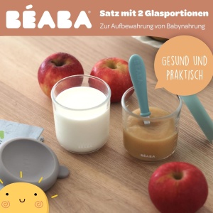 Set Beaba 2 recipiente sticla 250 ml SalbeigreenGazelle rezistent la temperaturi - Img 2