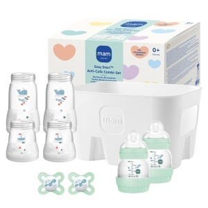 Set biberoane anti-colici MAM Easy Start, 6 biberoane, 2 suzete, culoare mint