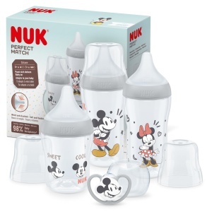 Set biberoane NUK Perfect Match Disney Mickey Mouse BPA-free Anti-Colic 4 piese