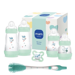 Set Biberon Anti-Colici MAM Easy Start, 4 Sticle, Tetina Silicon, Verde Mint