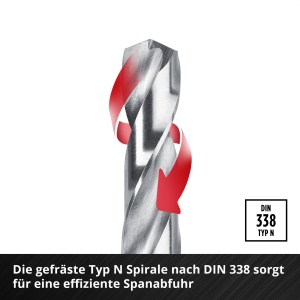 Set burghie metal Einhell 19 piese HSS-G otel HSS 4241 varf 135deg cu caseta de depozitare - Img 6