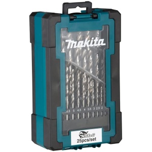 Set burghie metal HSS-G 25 piese Makita D-67555, calitate durabila, compact