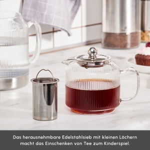 Set Ceainic Karaca Kelly XL din Borosilikat, 2 L Kettle si 1 L Ceainic cu Filtru - Img 6