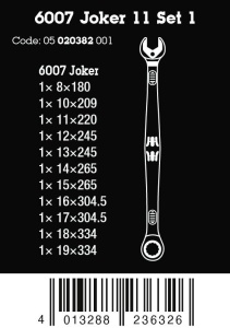 Set Chei cu Prindere Wera 6007 Joker 11 piese, lungi, din otel crom-molibden - Img 2